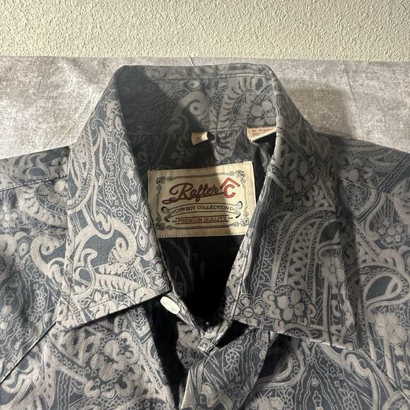 Rafter C Cowboy Collection Pattern Western Button Down Shirt - Picture 7 of 8